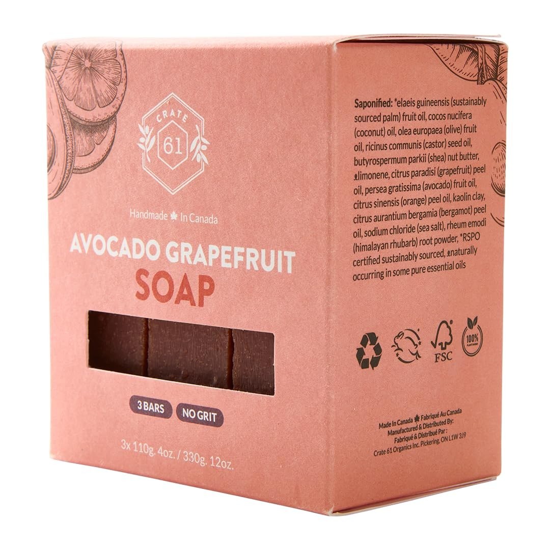 Eco-Friendly Natural Bar Soap Bundle – Grapefruit Scent for Men & Women