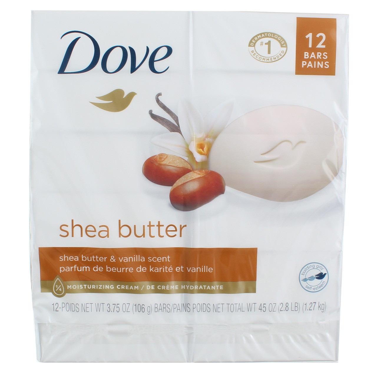 2 Pack Dove Shea Butter Moisturizer Cream Bars, Shea Butter & Vanilla, 3.75 o…