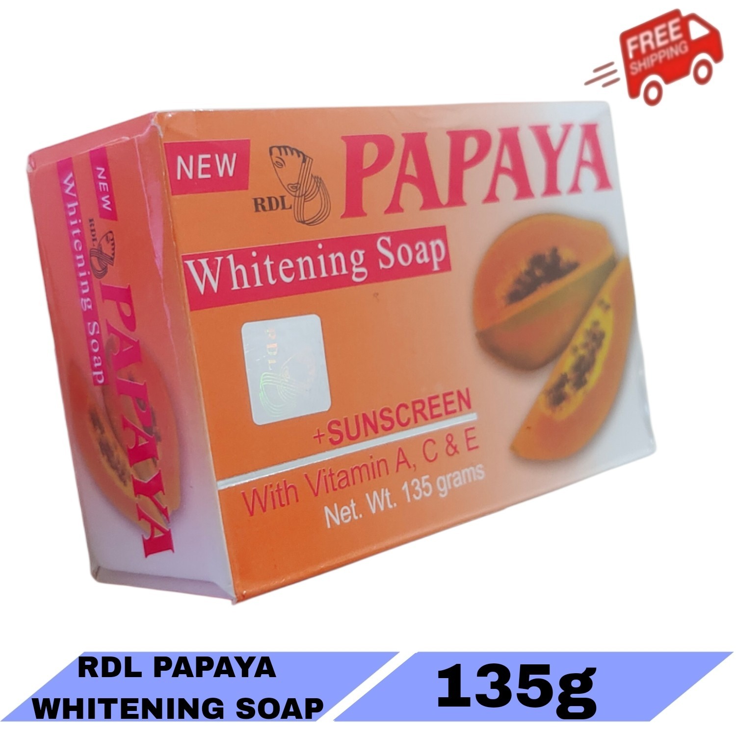 3x RDL Papaya Whitening Soap Sunscreen With Vitamin A C & E 135g – FREE SHIPPING