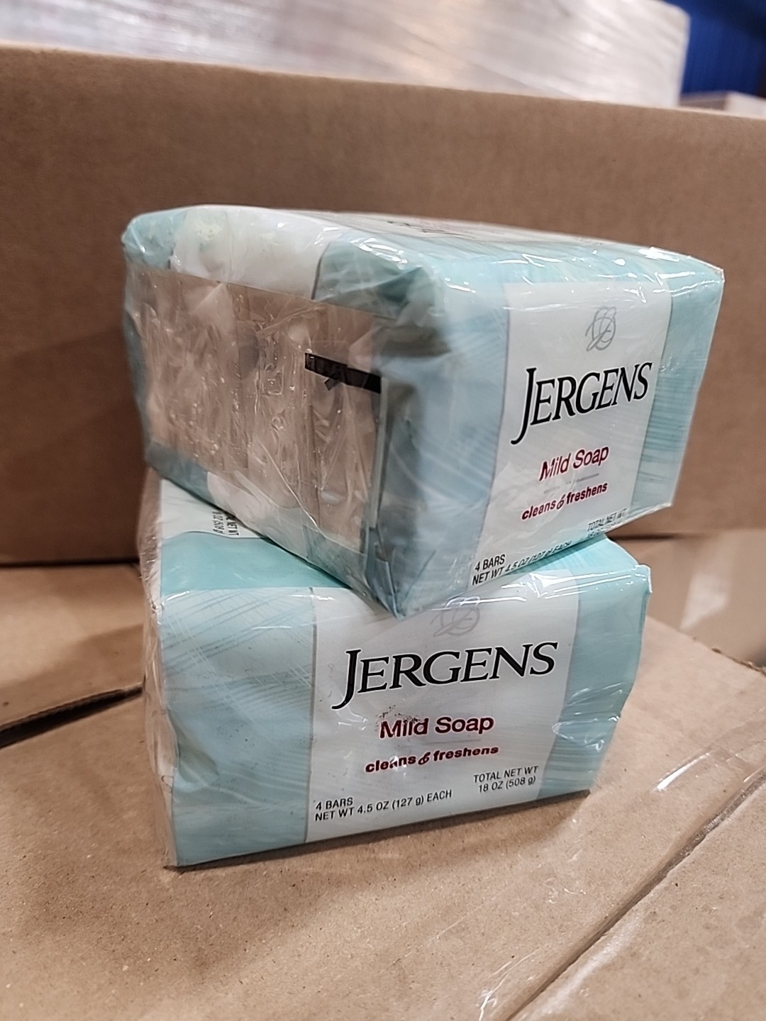8x Lot Jergens Mild Soap 4.5 Oz Bars W/ Tallow & Tallowate (2x Pack of 4 Bars)