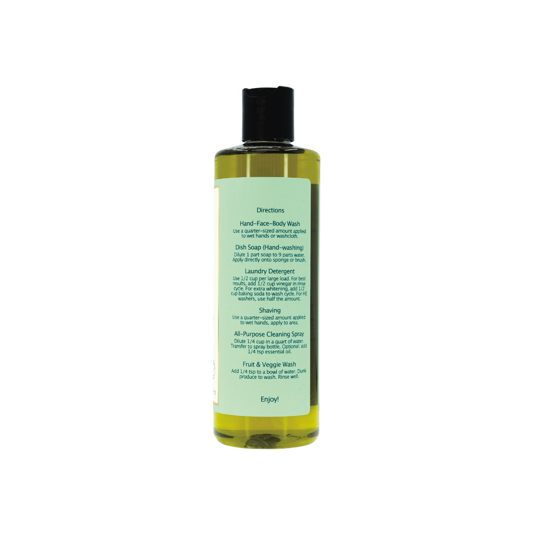 Liquid Castile Soap (Pump Cap) – Organic Ingredients, Gentle For Sensitive Skin