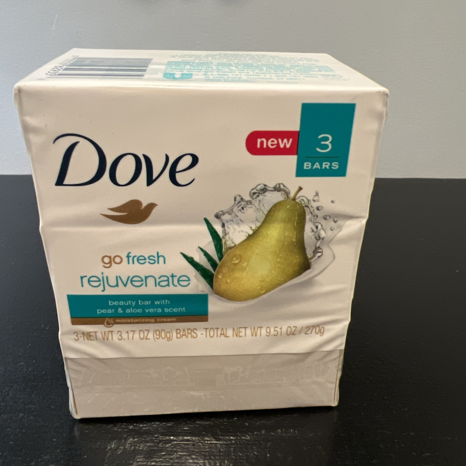 Pack Of 3 Dove Go Fresh Rejuvenate Pear & Aloe Vera Moisturizing Bar Soap 3.17oz