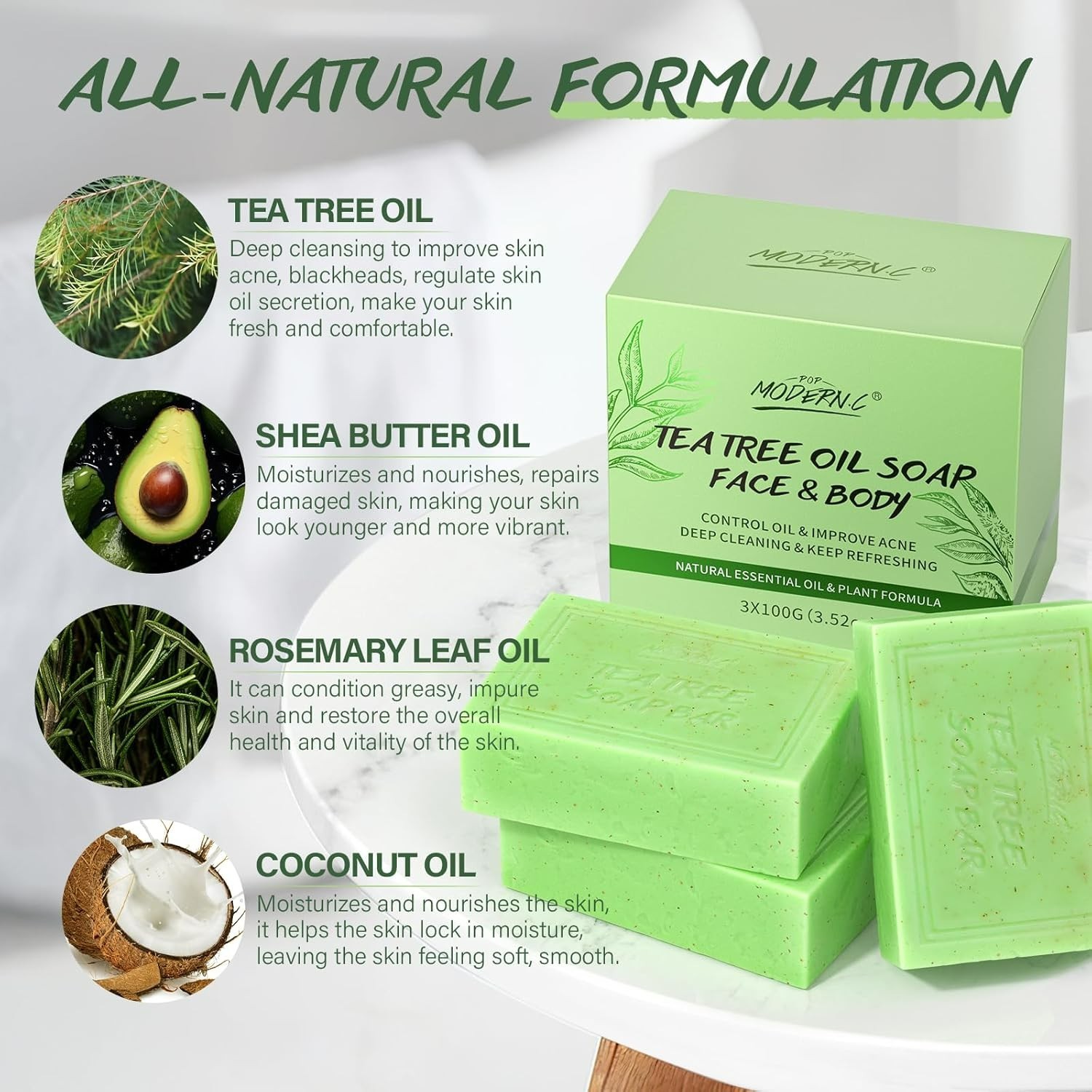 Antifungal Antibacterial Tea Tree Oil Soap: Antifungal Antibacterial Treatment F