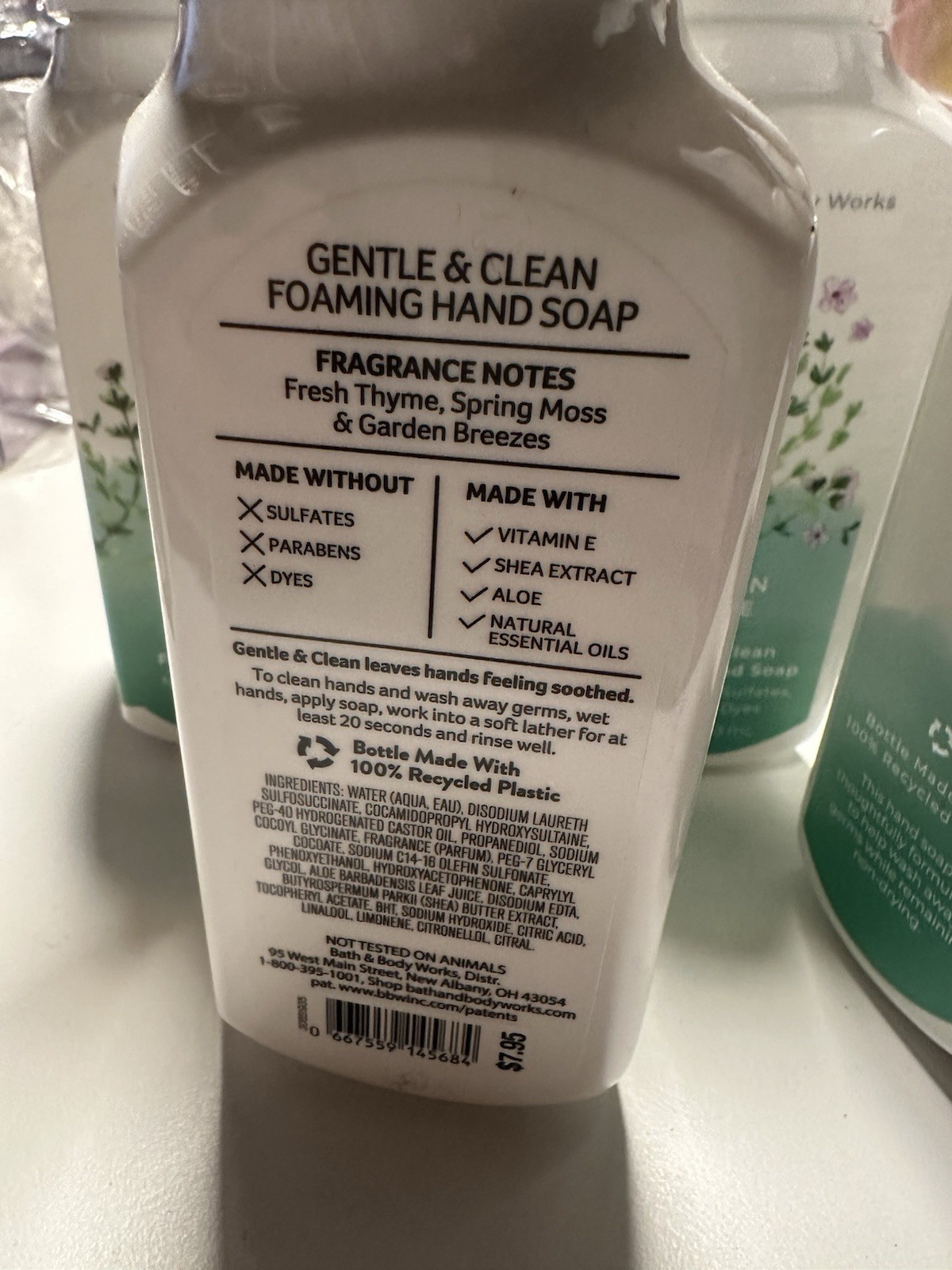 6 X New Bath & Body Works Gentle & Clean Foaming Hand Soap Wash GARDEN THYME