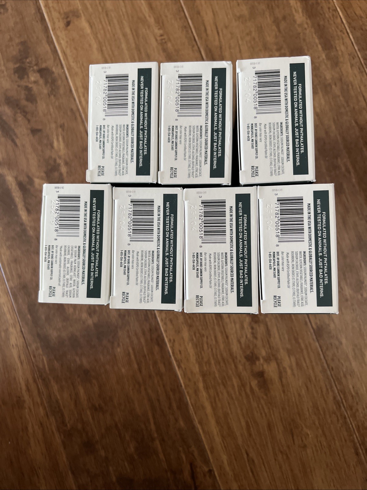7x NEW Duke Cannon Supply Co. Men’s Big Bourbon Soap Bar 10oz Buffalo Trace USA