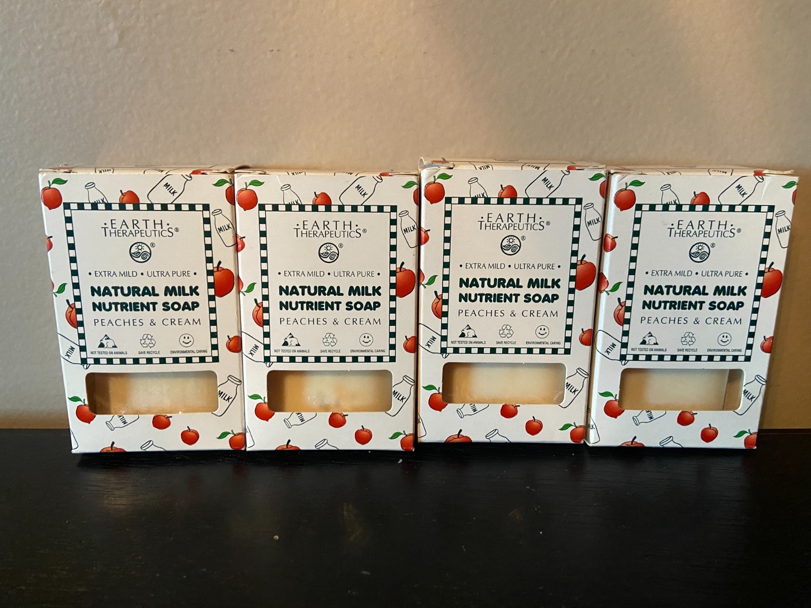 NEW Lot of 4 Earth Therapeutics Natural Milk Nutrient Soap – Peaches & Cream
