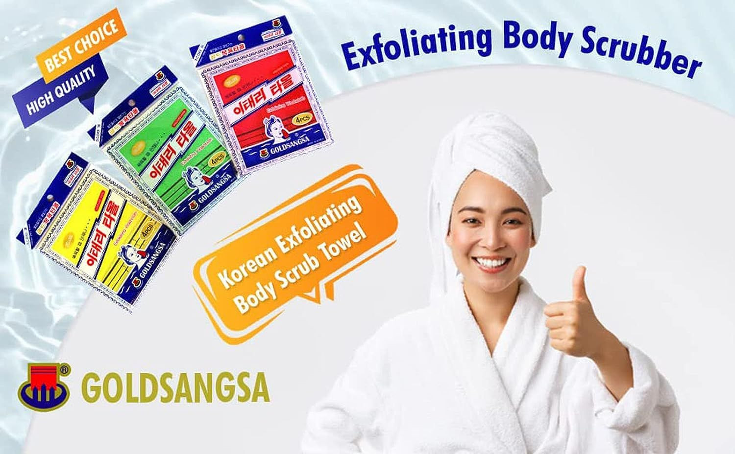 GOLDSANGSA-Korean Bath Towel Washcloth 20pcs/Body Scrub Genuine Multi