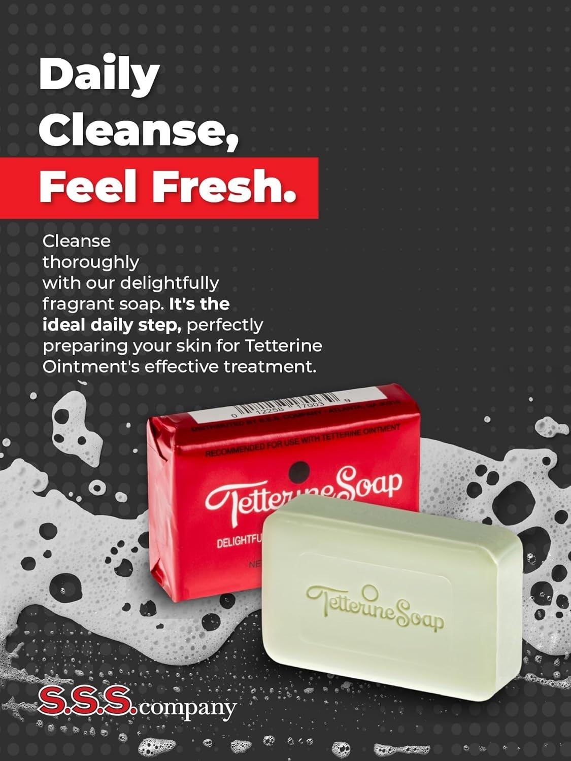 Tetterine Palm-Based Antifungal Soap Bar – Daily Foot & Body Wash for Irritation