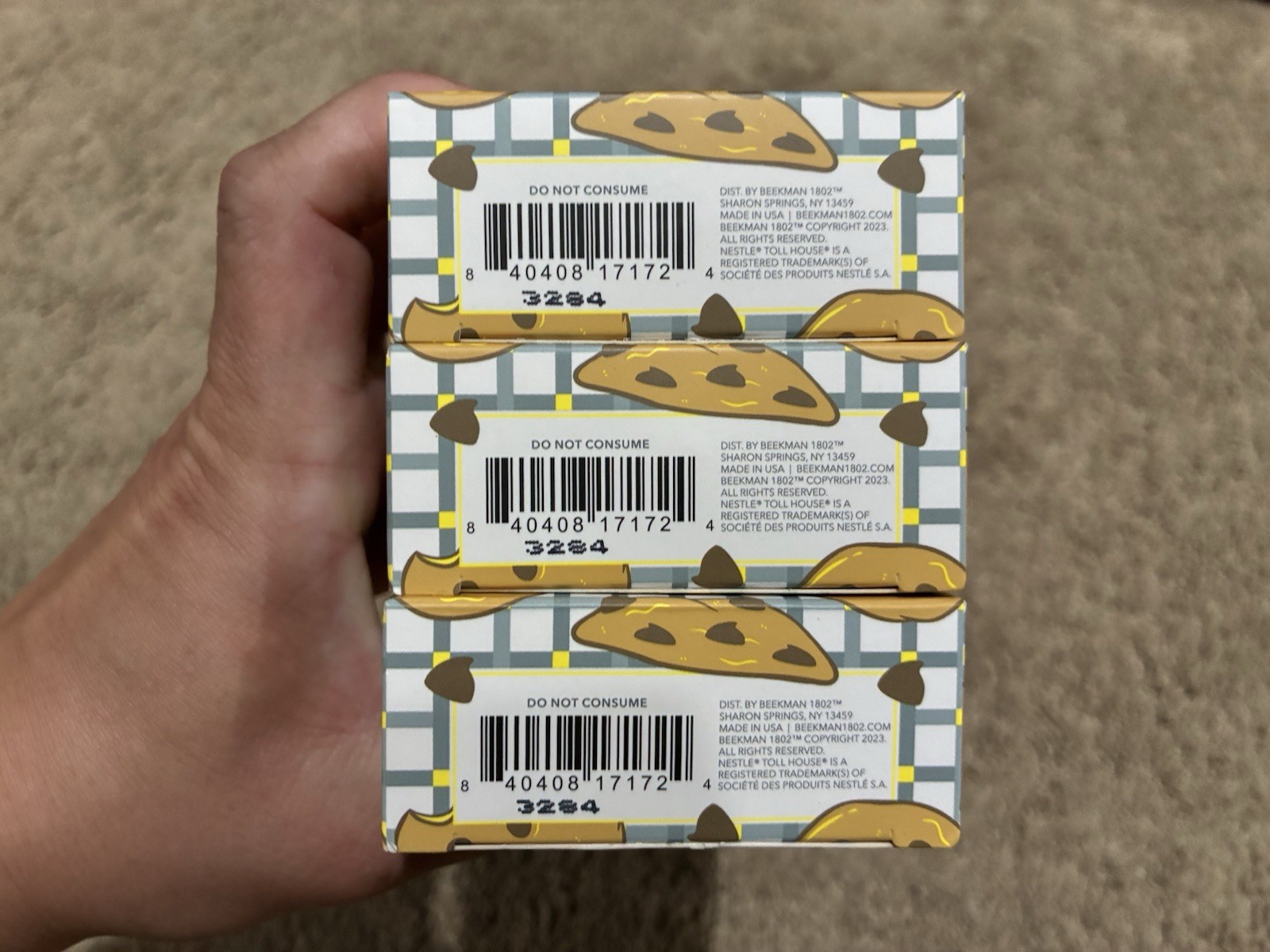 Beekman 1802 Goat Milk Soap Bar Toll House Fresh Baked Cookies & Milk 3.0 Oz X 3