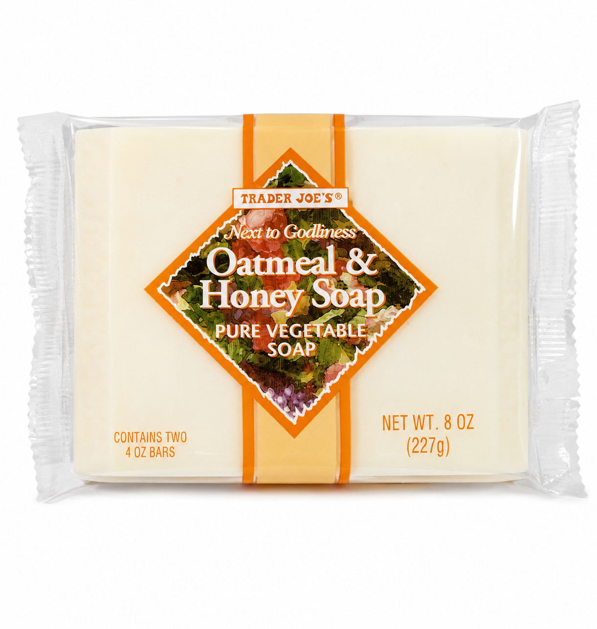 Trader Joe’s Oatmeal & Honey Soap 8 oz 2 Bars Pure Vegetable Soap Sealed NEW