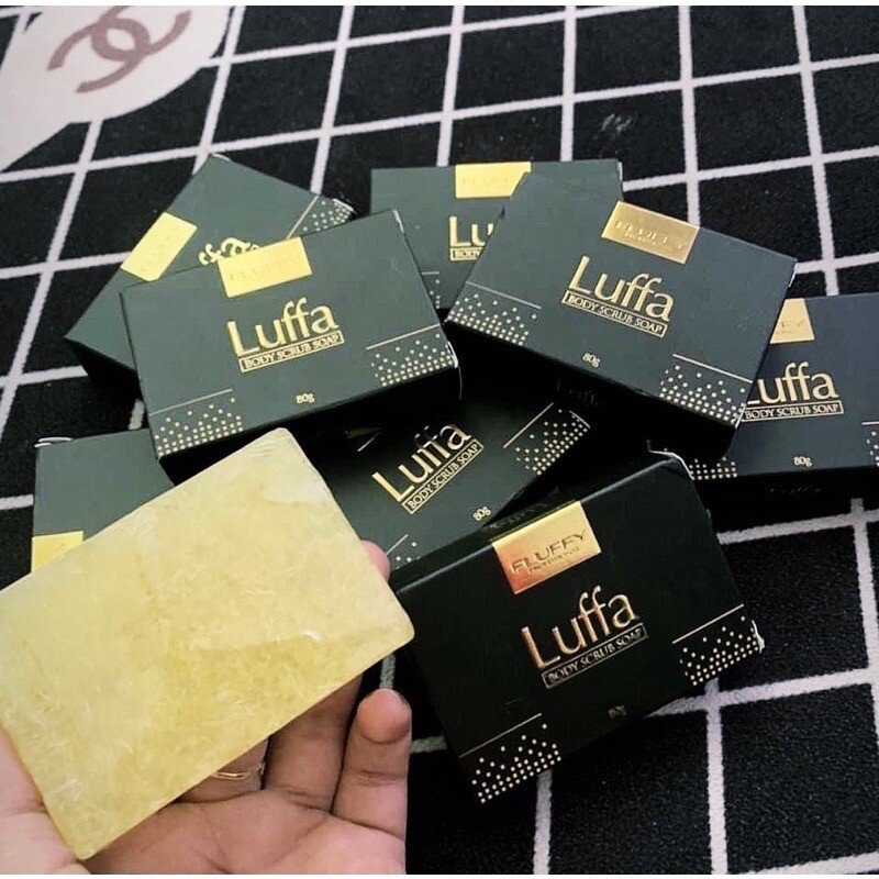 80g FLUFFY LUFFA Body Scrub Soap REMOVE DIRT Dark Spots Dead Skin Cells