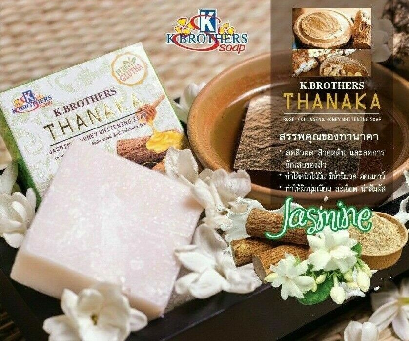 50 g. K Brothers Thanaka Jasmine Honey Plus Glutha Dark Spot Whitening Bar Soap