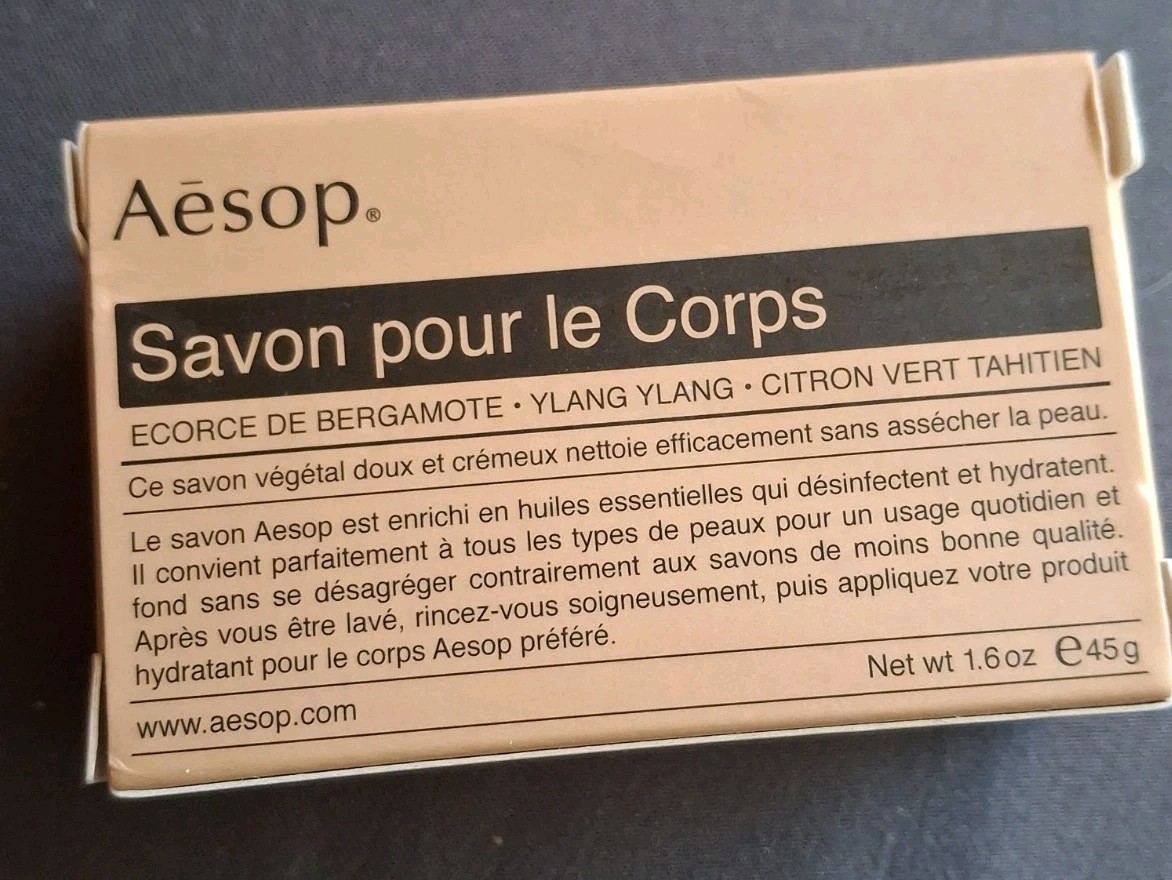 Aesop Body Cleansing Bar Soap Travel Mini Hotel 1.6 Oz Bergamot Tahitian Lime 🆕
