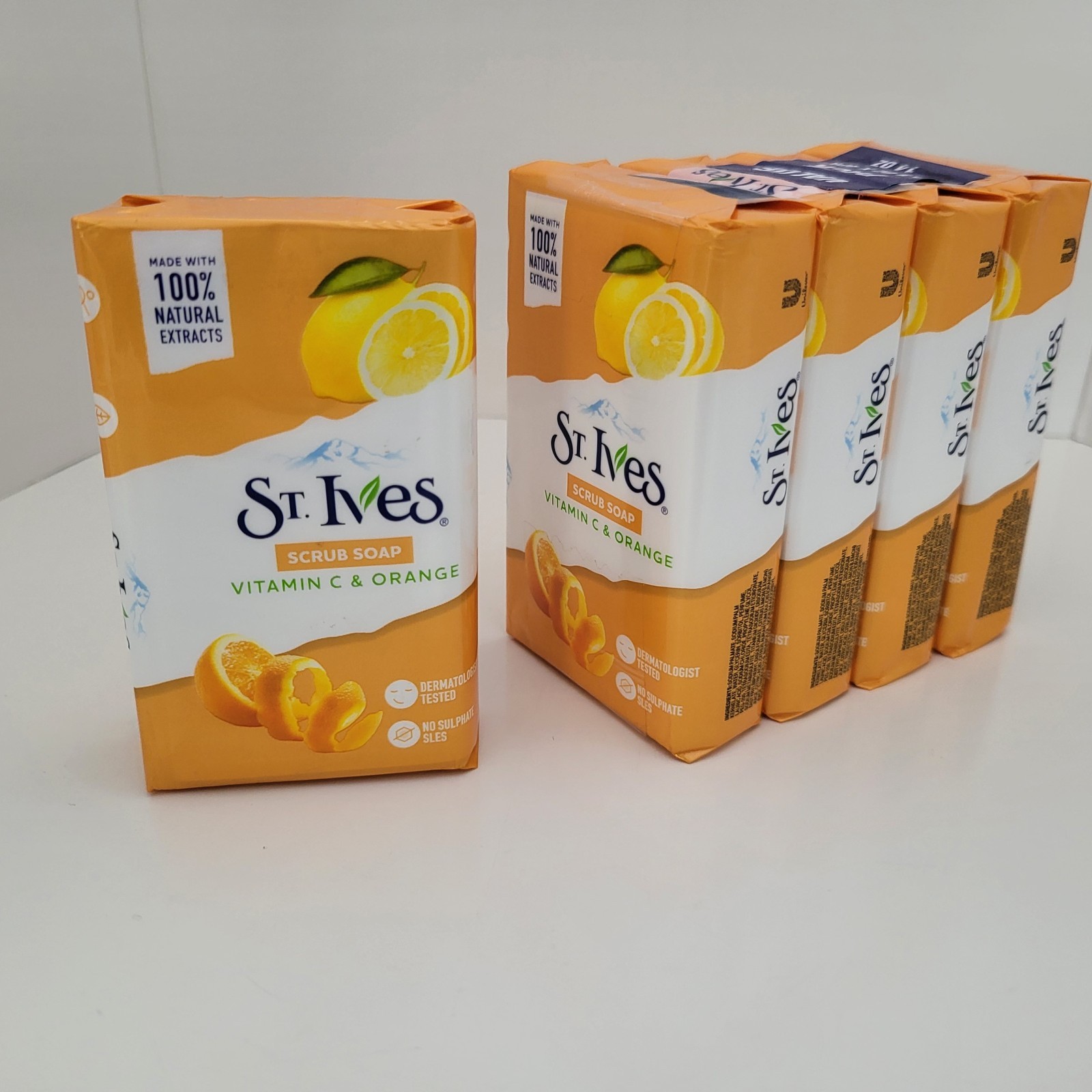 5 SEALED ST IVES VITAMIN C & ORANGE SCRUB SOAP 3.5 oz