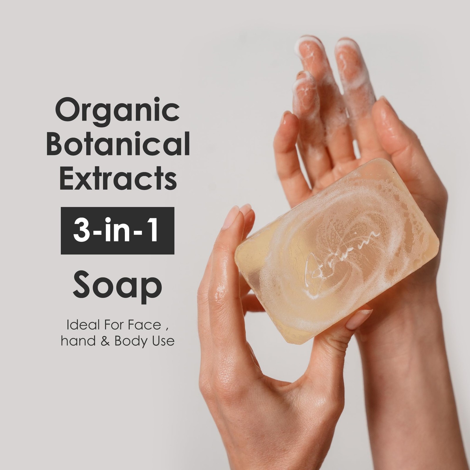 Glycerin Soap Bar 180g / 6.3 oz for Face & Body, Natural Transparent Soap for…