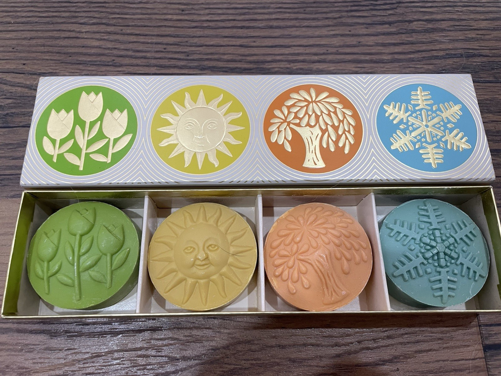 4 Avon HOSTESS SOAPS Soap For All Seasons SPRING SUMMER FALL WINTER Bars VINTAGE