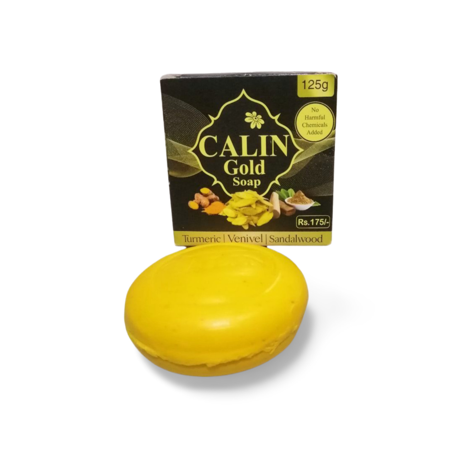 CALIN Gold Beauty Soap with Pure Natural Ceylon Turmeric Venivel Sandalwood 125g