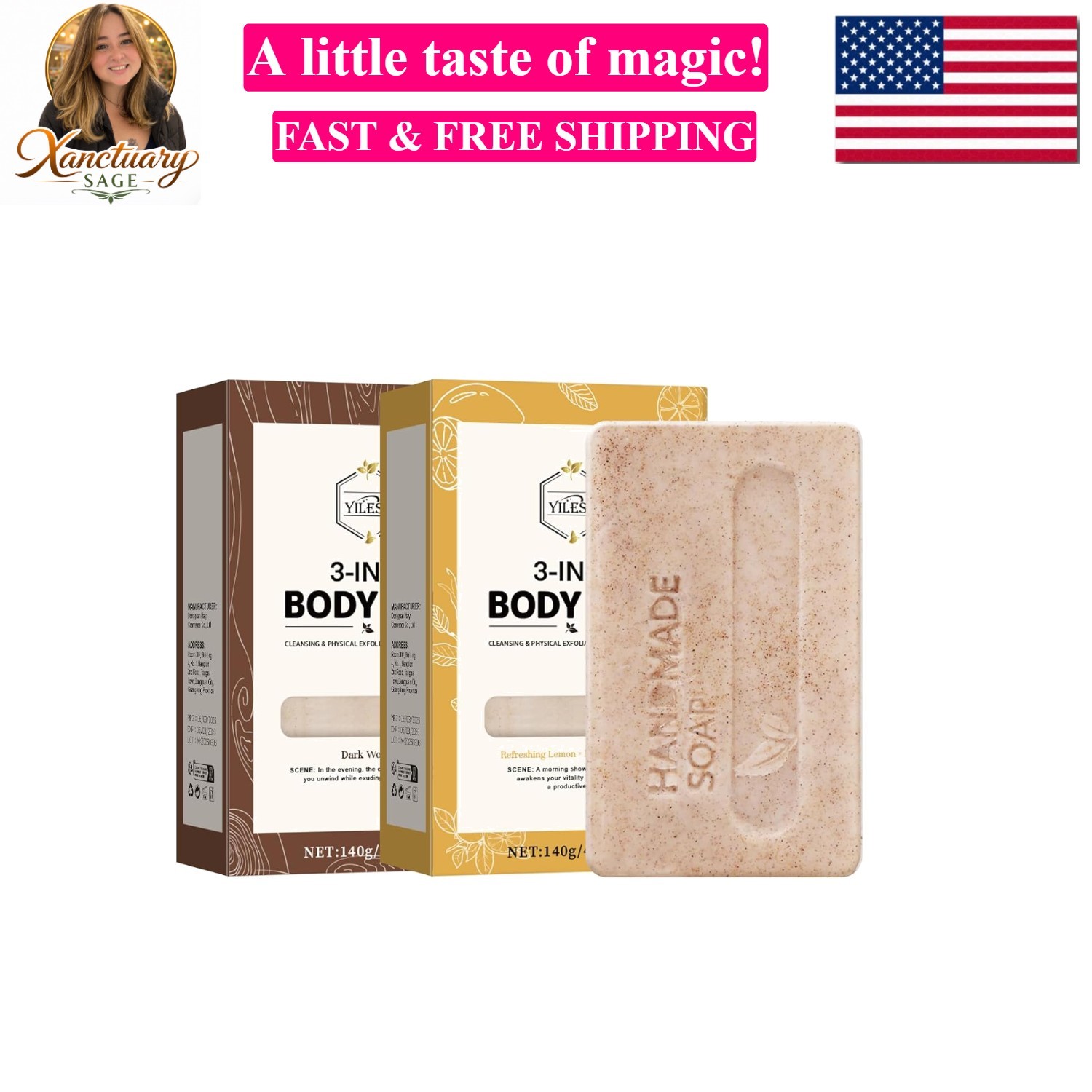 3-in-1 Men’s Body Bar Soap Set for Summer – 2 PCS Exfoliating & Moisturizing …