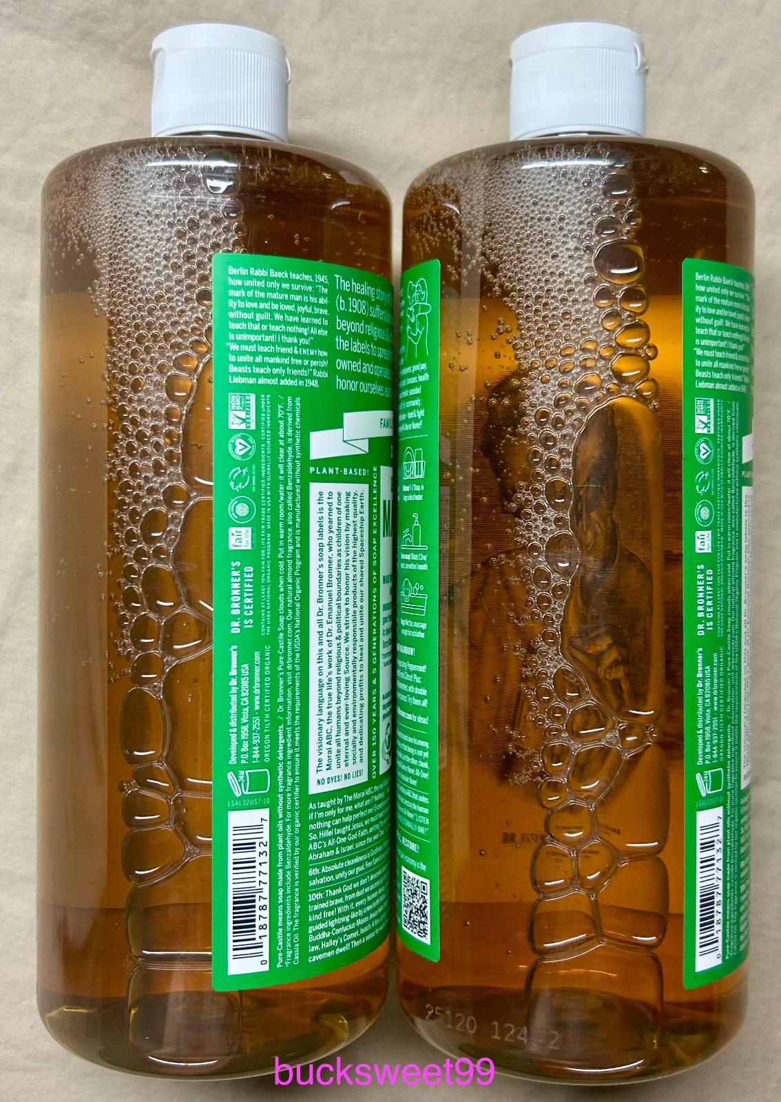 DR. BRONNER”S 18-In-1 ALMOND Pure-Castile MAGIC Soap – 32 fl oz each – 2-PACK