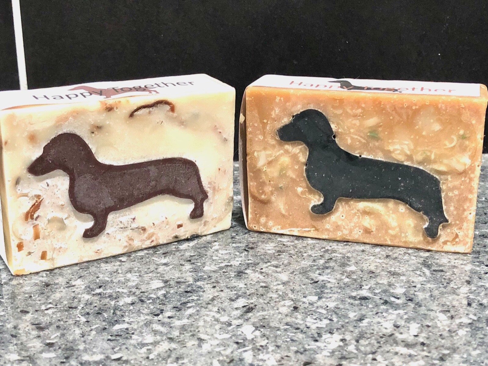 VK Natural Cold Process Soap Black Brown DACHSHUND DOG Confetti Soap Fireworks