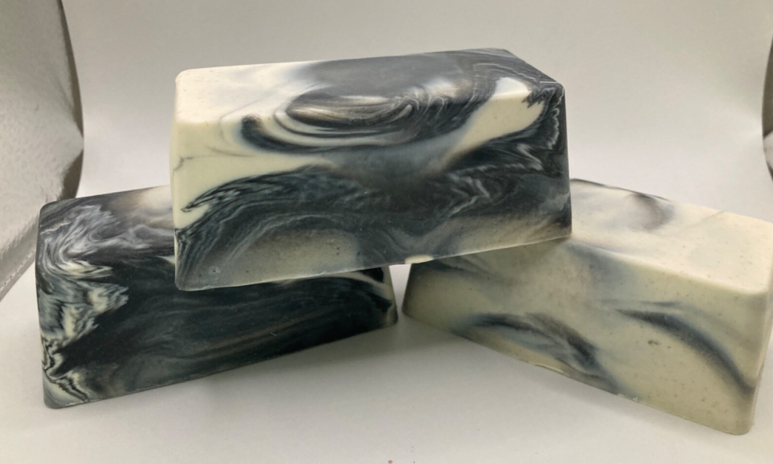 Homemade CP Jumbo Volcano Fragrant Goat Milk, Charcoal & Tallow Bar Soap, Lot 3