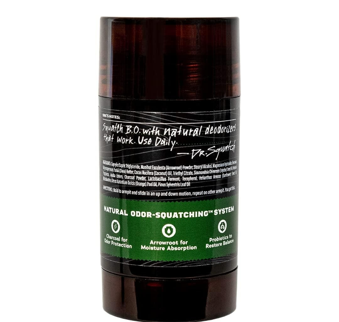 3 PACK, DR SQUATCH Natural Deodorant for Men 2.65oz PINE TAR, Odor-Squatching