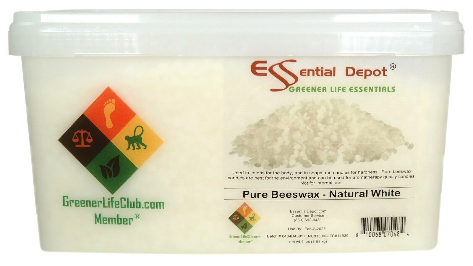 Bees Wax Pastilles Pearls – White- 4 lbs – Greener Life Club Box