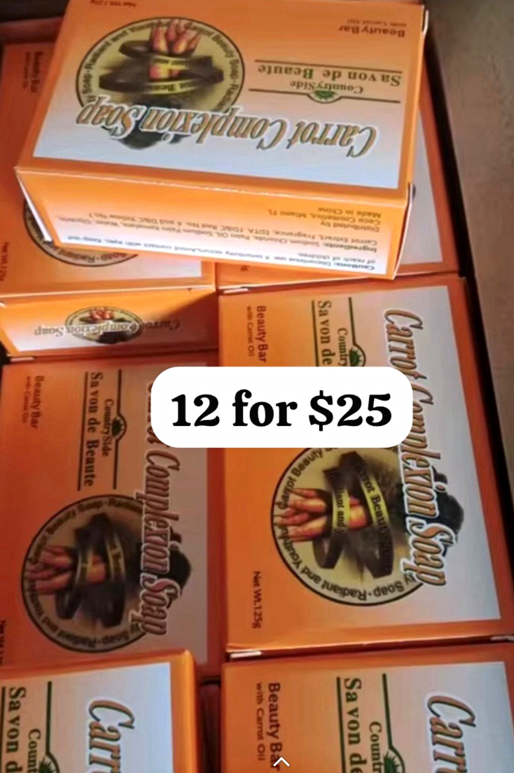 Carrot Complexion Soap Country Side Beauty Bar w/ Carrot Oil, Multipack 125 g