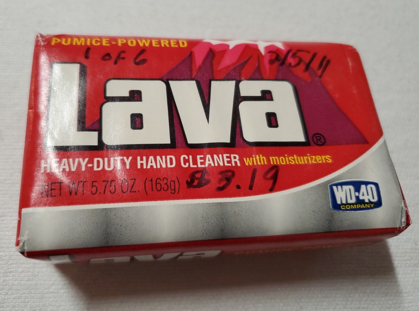 Lava Pumice Powered Bar Hand Cleaner WD-40 10185 Bar­ Hand Soap – 5.75oz