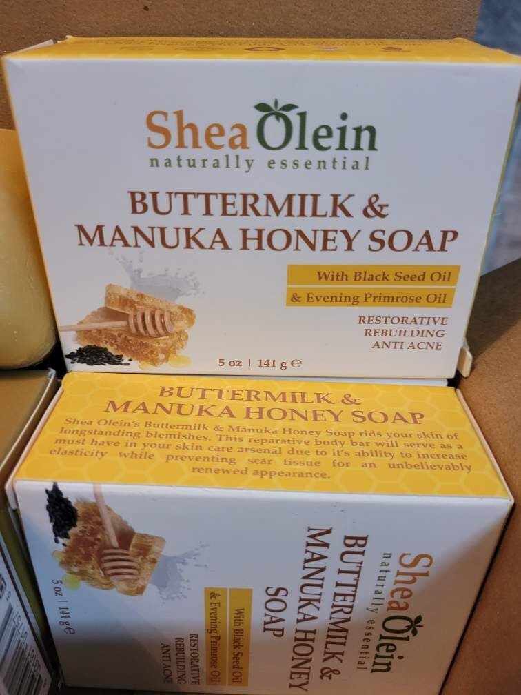 Shea Olein Naturally Essential ButterMilk And Manuka Honey 5oz Face & Body Soap