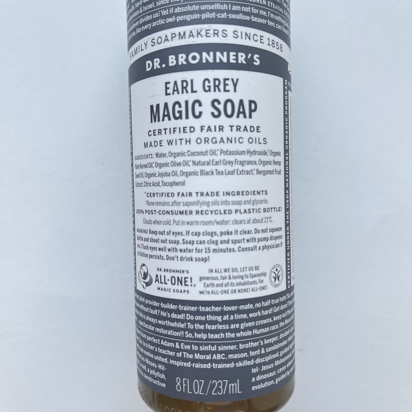 Dr Bronners EARL GREY Pure Castille Soap 8oz