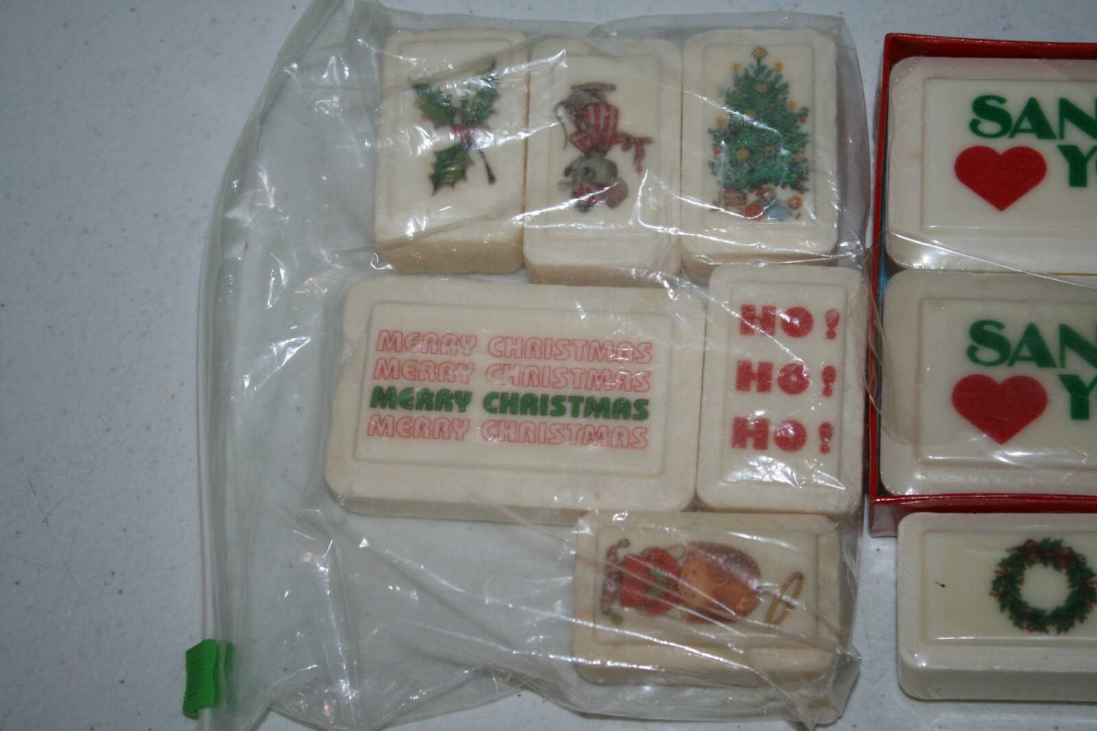 Lot of Vintage Katherine Gray Christmas Soap Bars Santa Merry Christmas Holidays