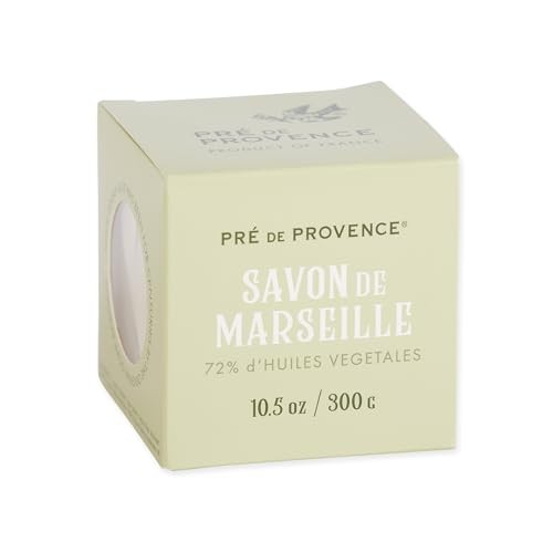 Pre de Provence Marseille Olive Oil Soap Cube, Traditional French Clean Scent