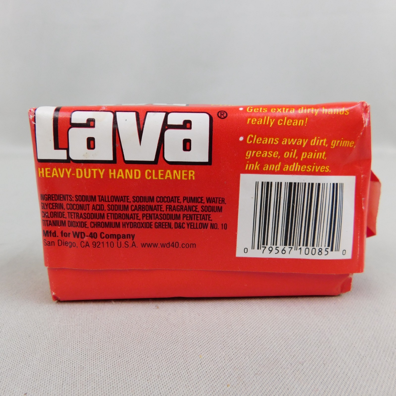 90s NOS Lava Heavy Duty Hand Cleaner 5.75oz Bar Soap Red NASCAR Package #A297