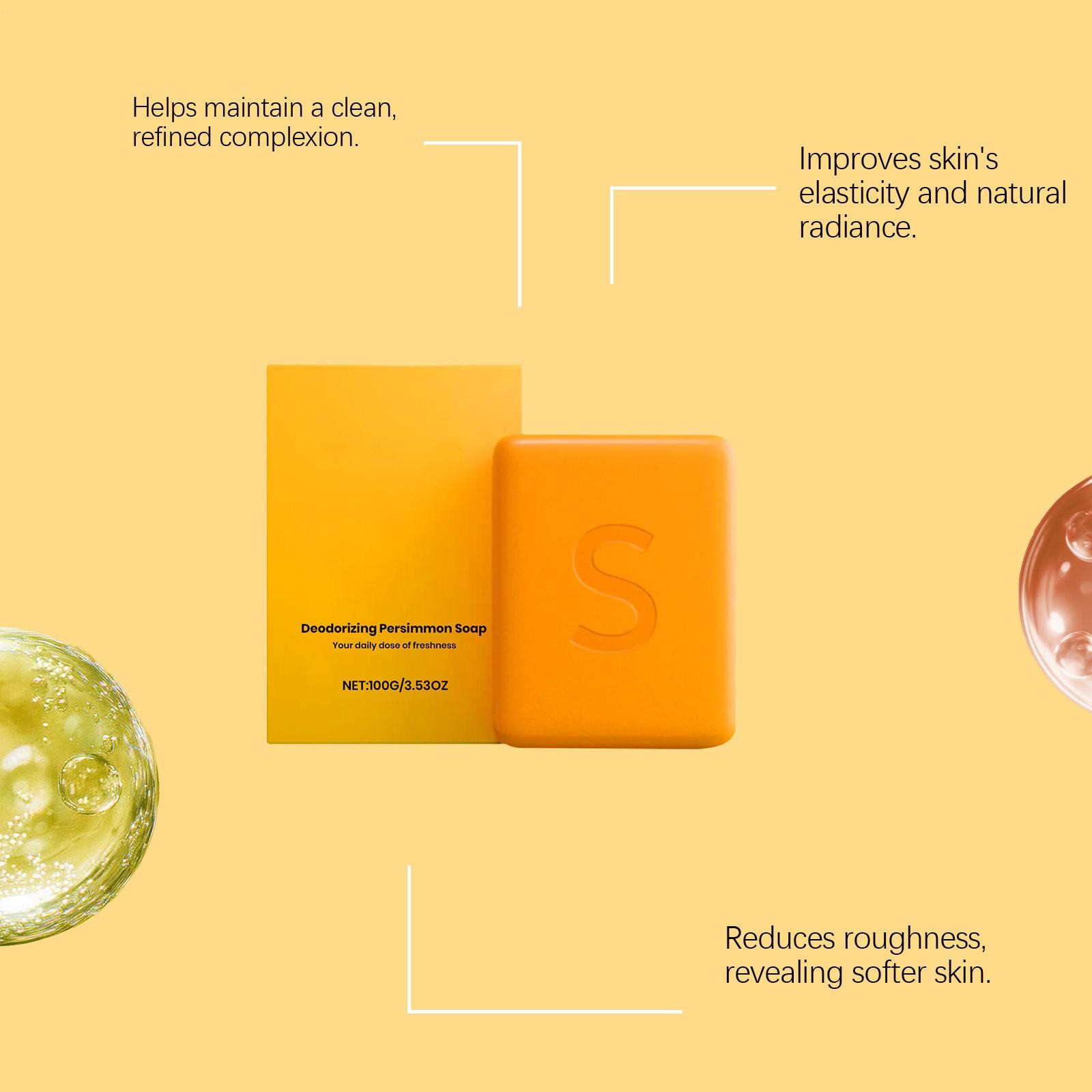Persimmon Soap Bar Natural Deep Moisturizing Rich Lather Strong Face Body Soap
