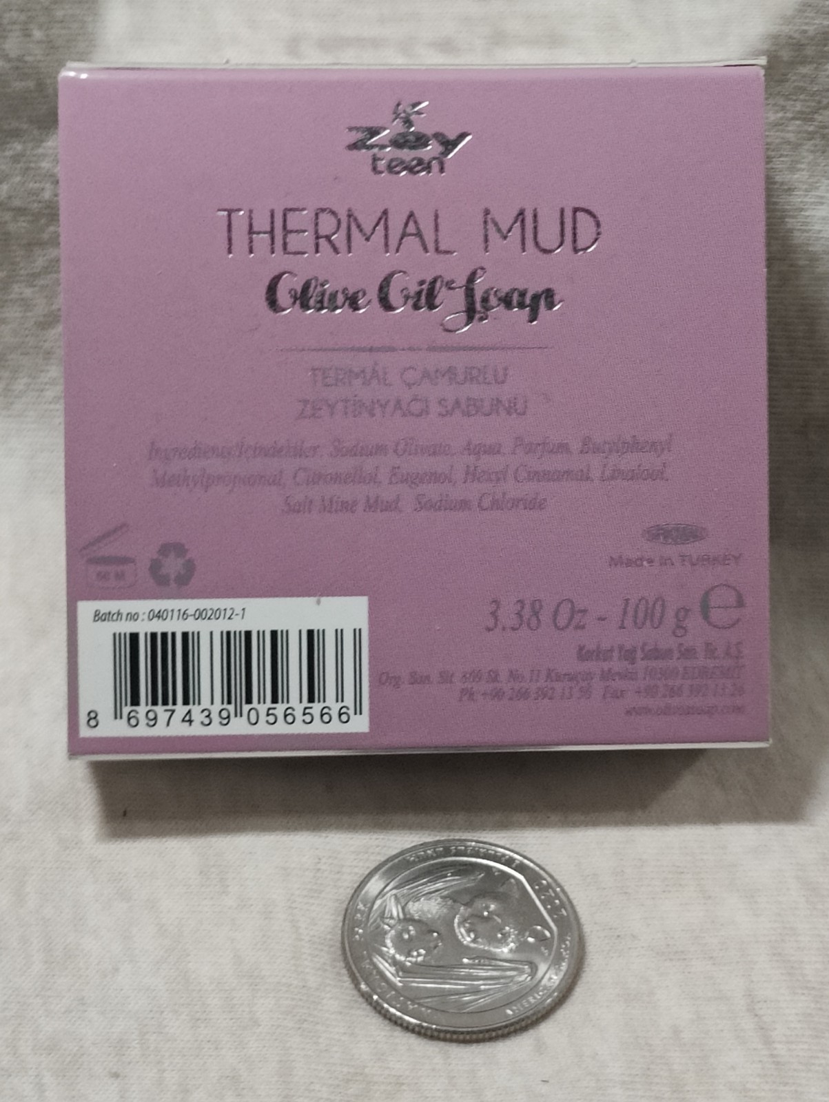 Zey Teen Thermal Mud Olive Oil Soap 3.38 oz