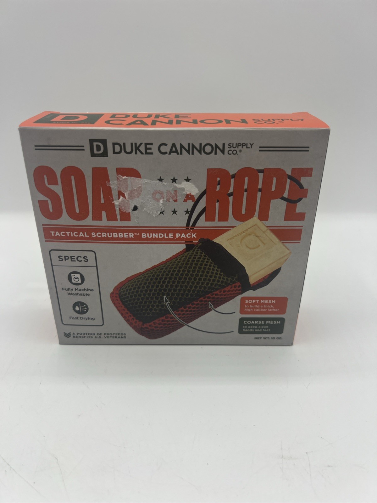 Duke Cannon Soap On a Rope Tactical Scrubber Pouch + Oak Barrel Bourbon Soap
