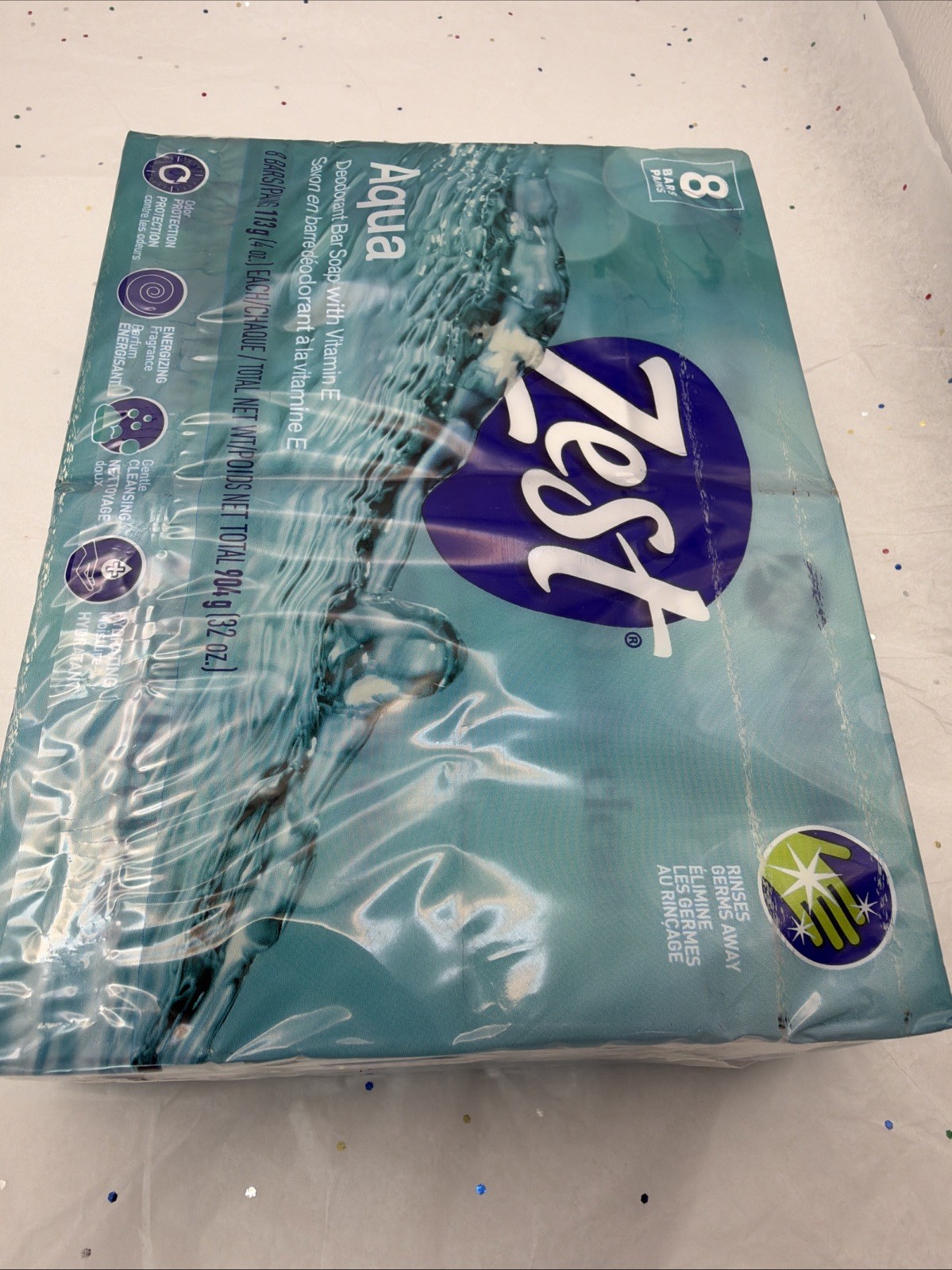 Zest 8 Pack Bath Soap Bars Aqua Fresh Deodorant Bar Soap New Sealed Bulk Lot