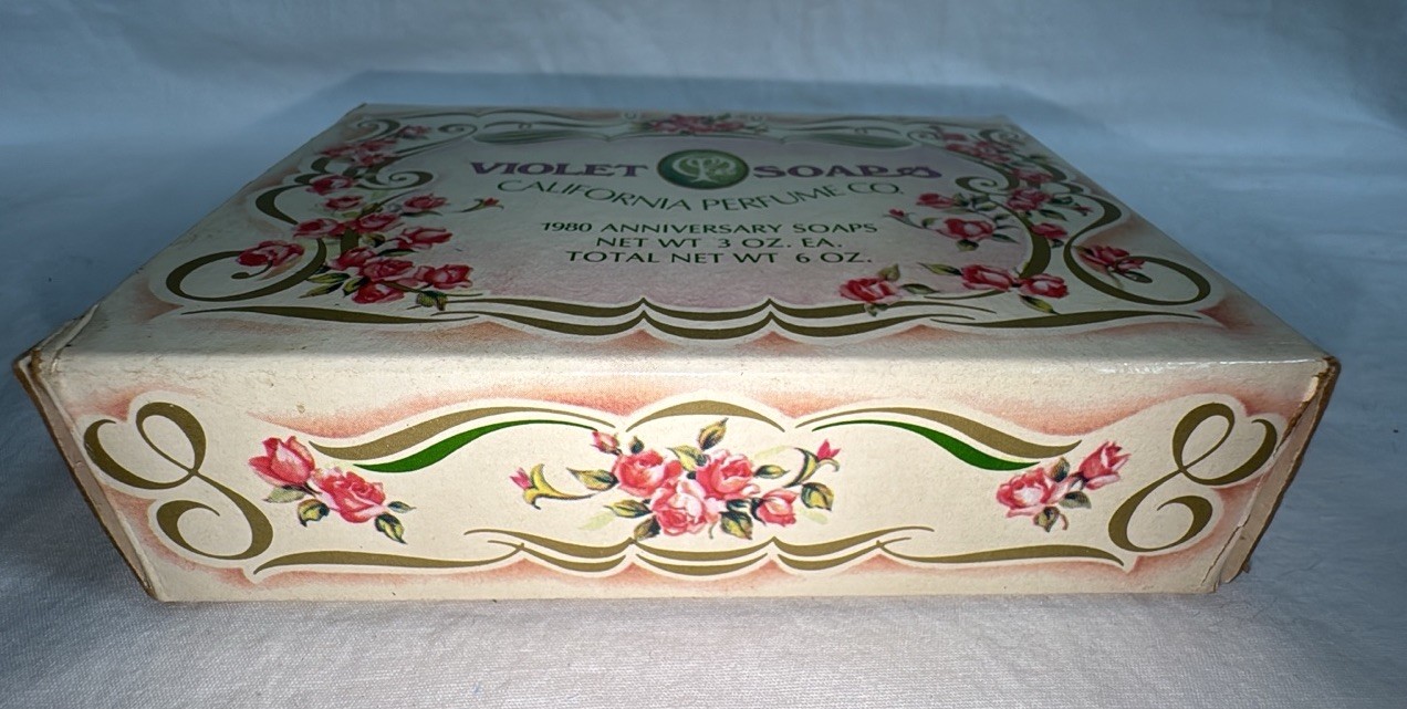 Vintage AVON 1980 Anniversary California Perfume Co. Violet Soaps NIB NOS