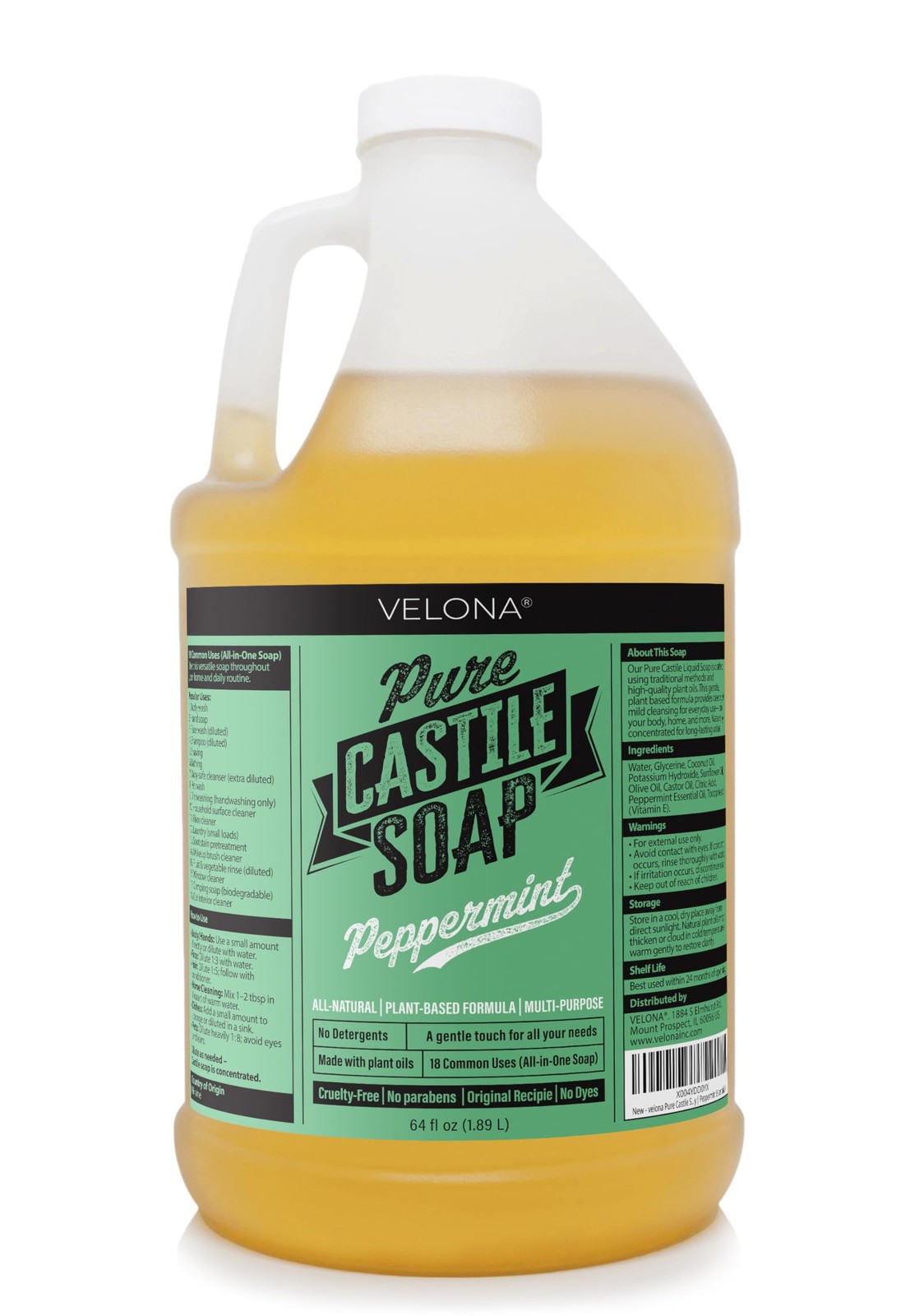 Pure Castile Soap – 64 Fl oz | Mild & Gentle | , Hand, Hair, Body Wash, Laund…