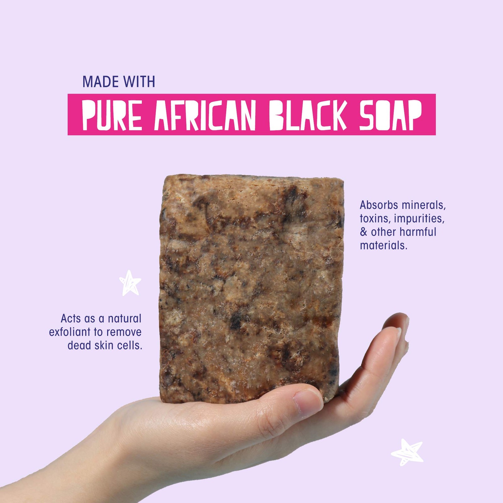 ZANDRA Lavender Vanilla Chai Black Soap 3 in 1 – 8oz- 2 pack