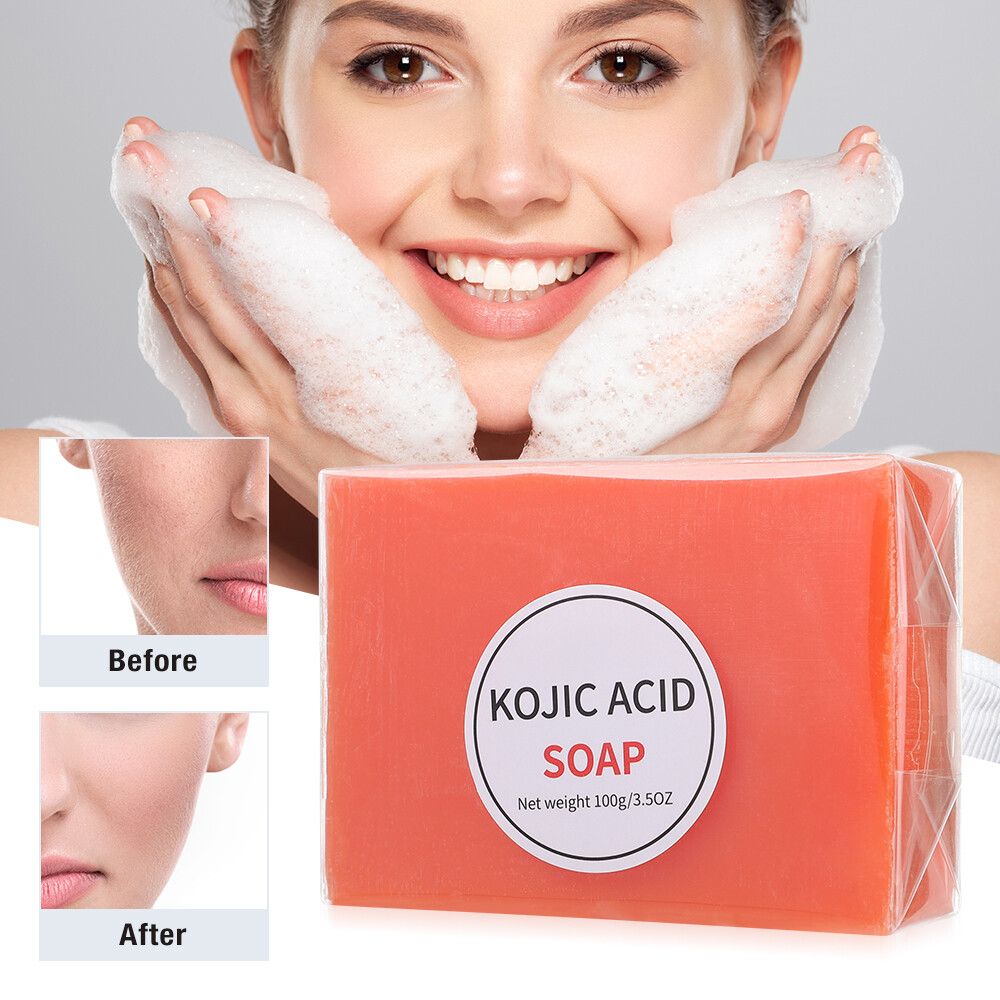 2PCS Skin Brightening Soap Original Kojic Acid Soap for Dark Spot Whitening 100g