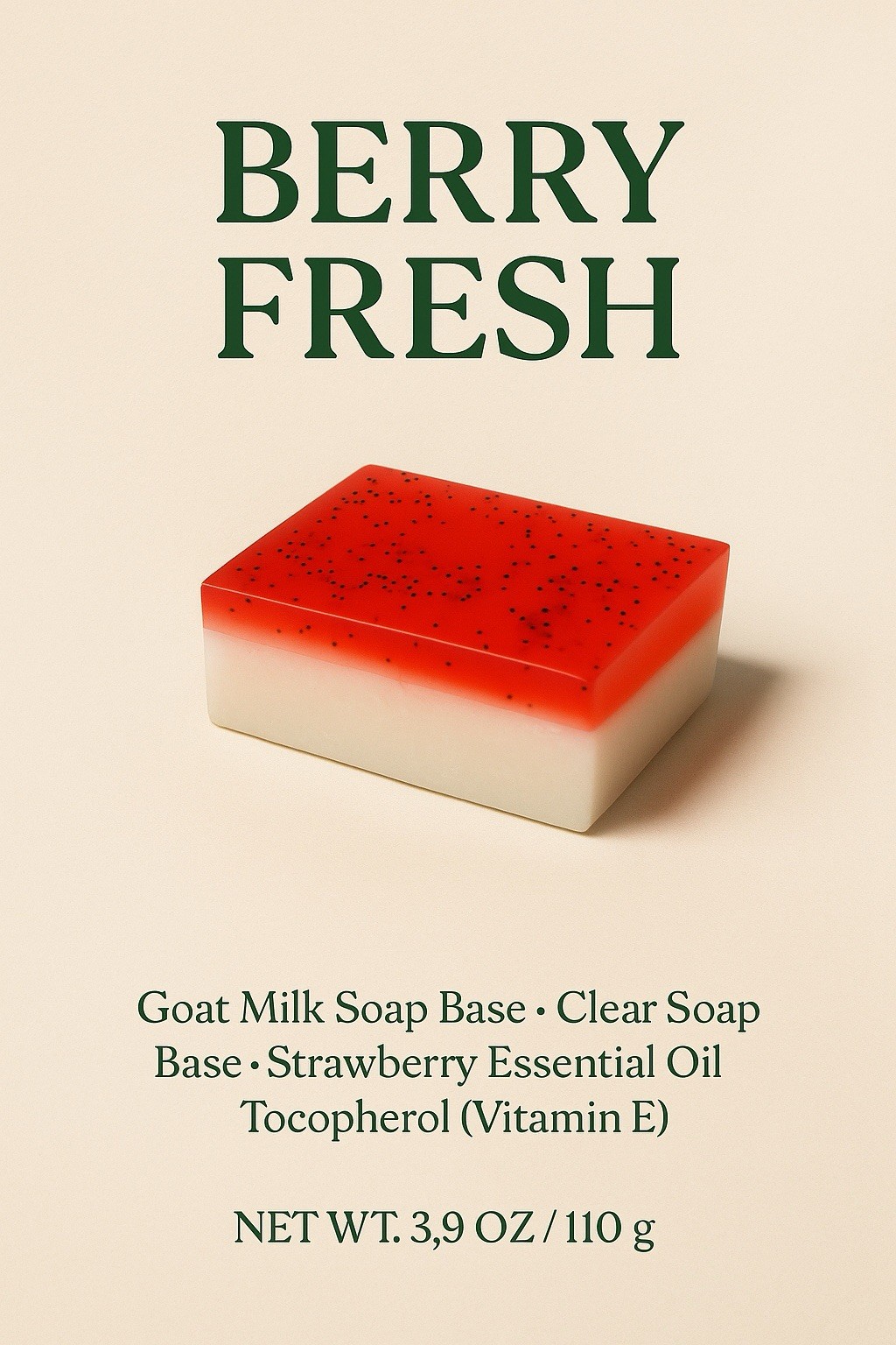 BrightBloom Handmade Soap – 4 Natural Soap Bars (Berry, Detox, Honey, Lavender)
