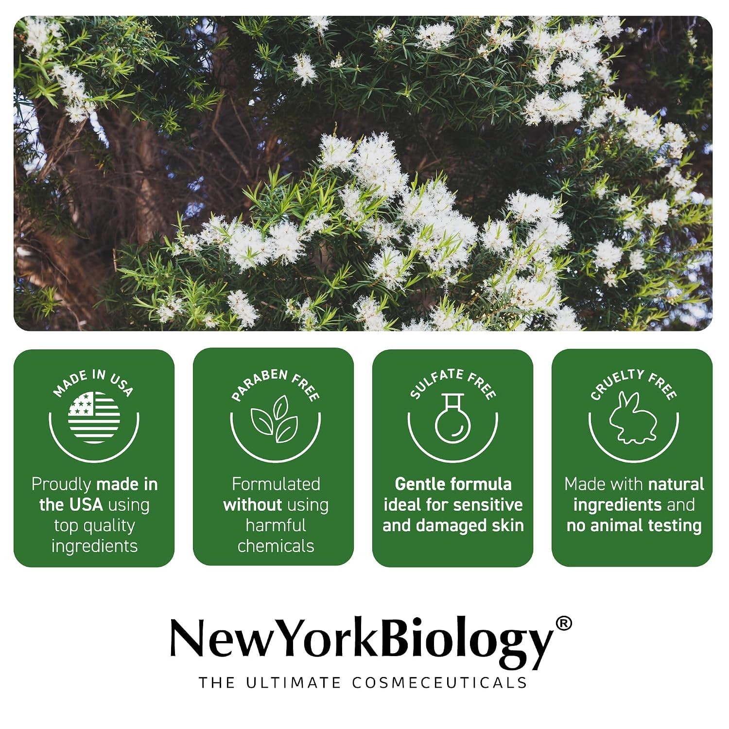 New York Biology Tea Tree Body Wash – Hydrating Cleanser – 16.9 Fl Oz