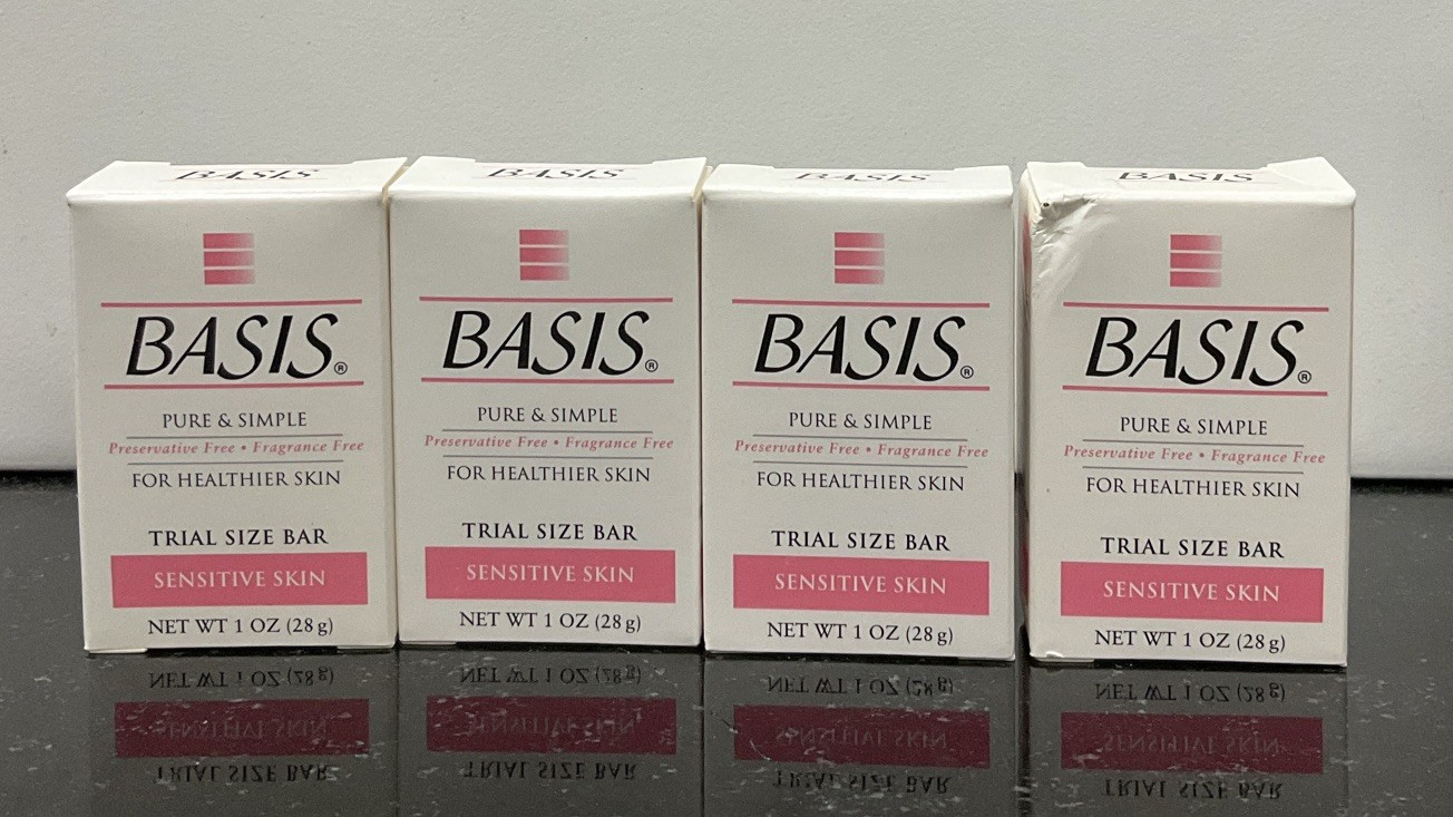 Basis Bath Bar 1oz. Combination Skin Fragrance & Preservative Free (4 BARS) Rare