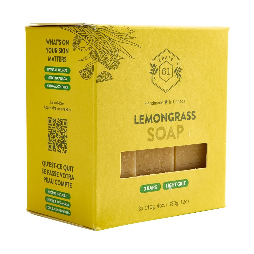 Pure Lemongrass Cold Process Soap – Plant-Based & Eco-Friendly 3 Pack