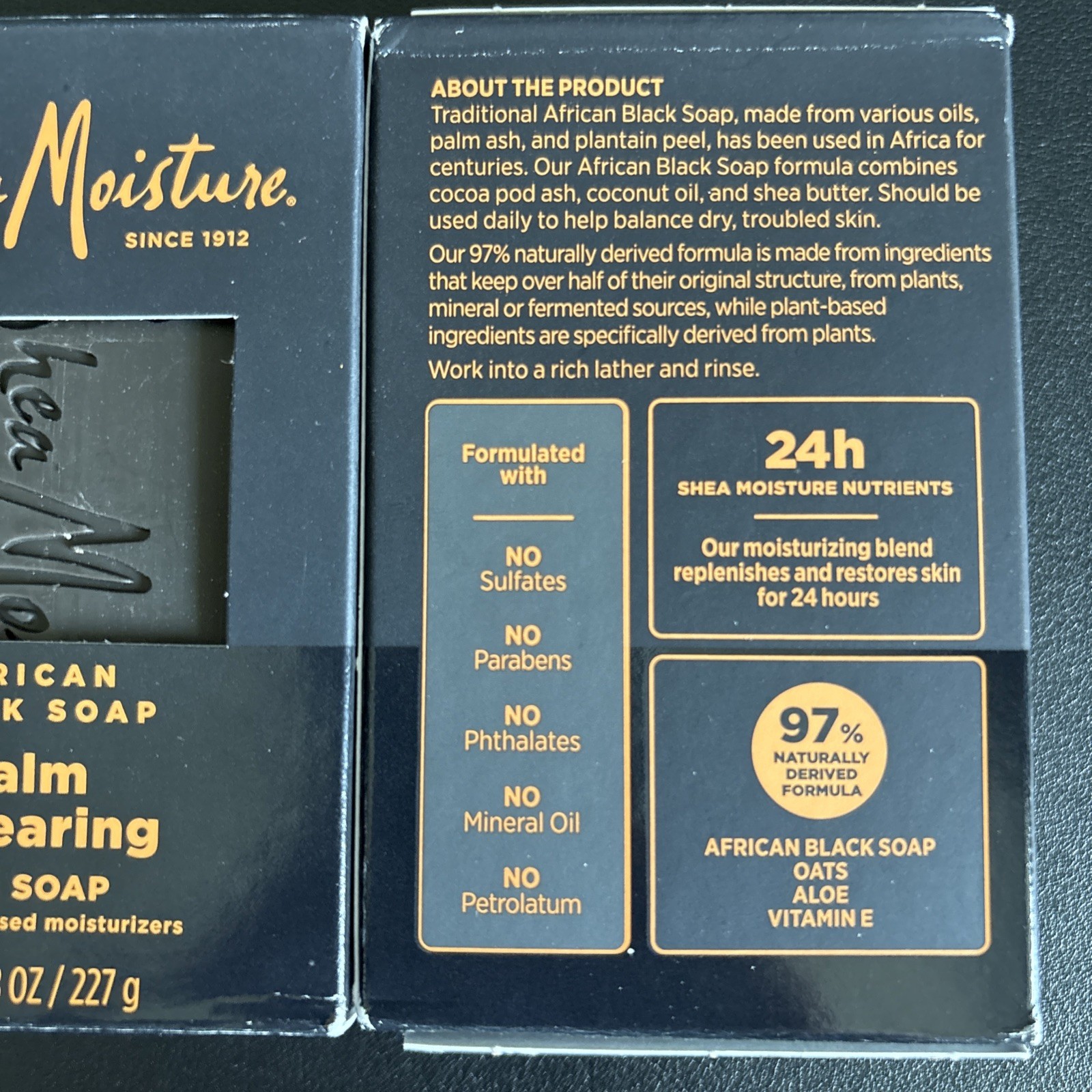 2x Shea Moisture African Black Soap Claim & Clearing With 🌱 Moisturizer New