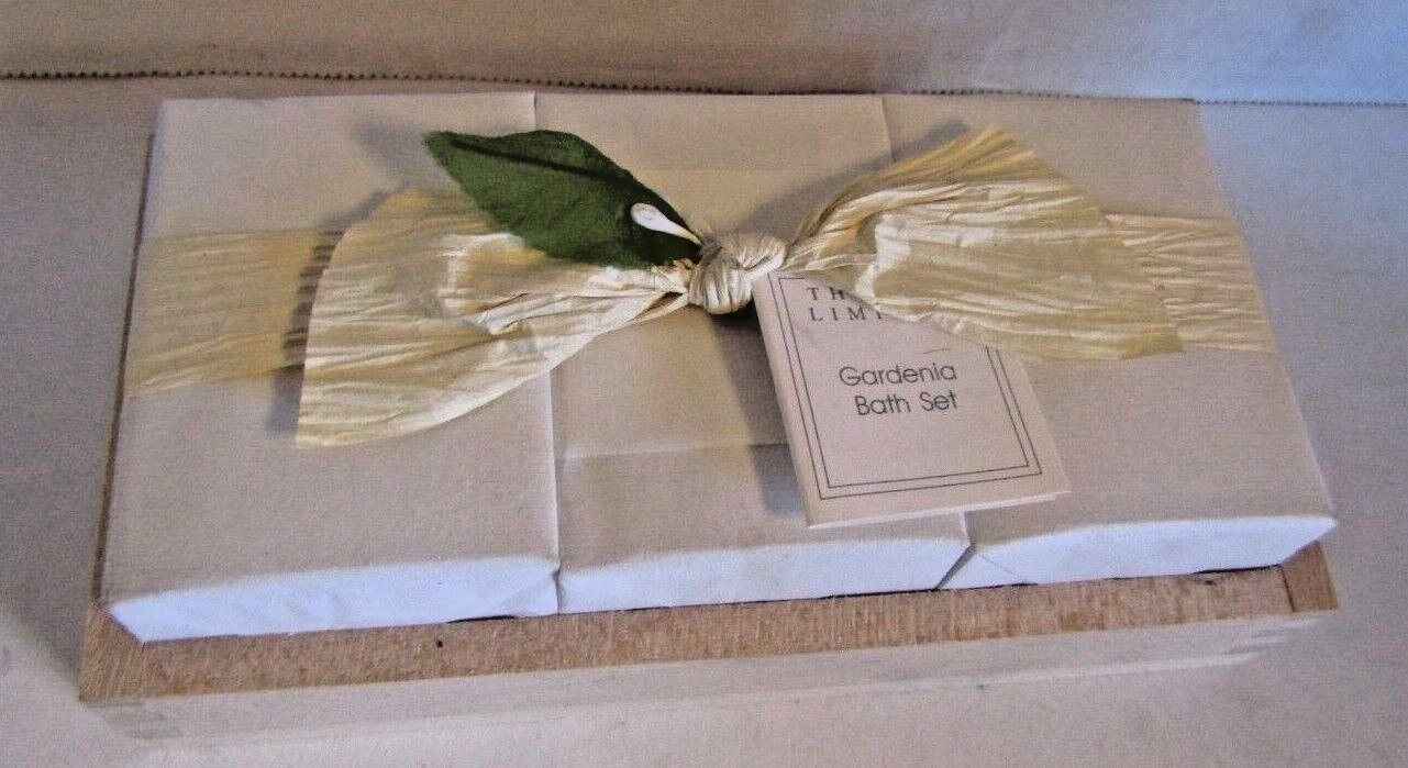 Gardenia Perfumed Soap and Bath Salts Set By The Thymes Limited in Wooden Tray