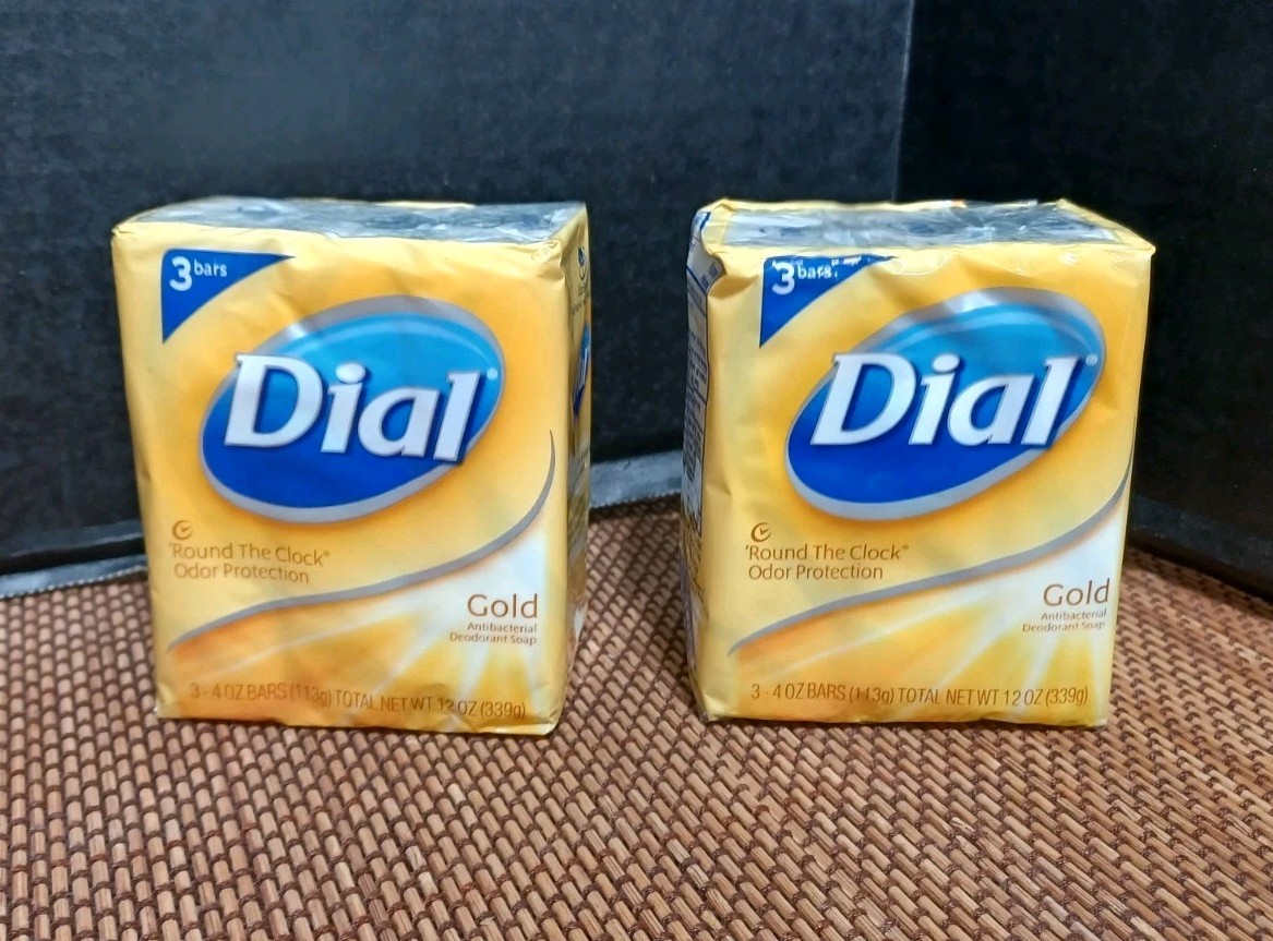 Lot Of 6 Dial Gold Antibacterial Deodorant Bar Soap 4oz Bars Vintage