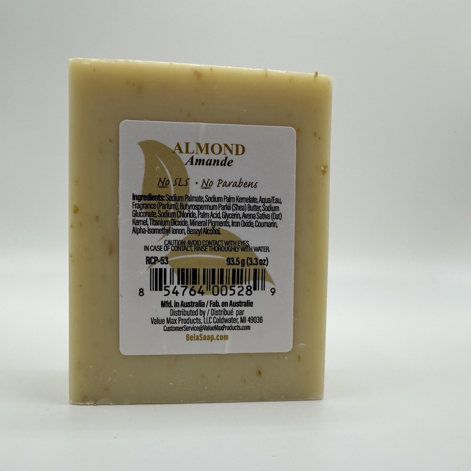Bela Almond Pure Full Natural Moisturizing Soap Bar 3.4oz No SLS & No Parabens